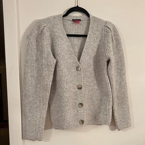 Vince Camuto Light Gray Ribbed Cardigan - size XS